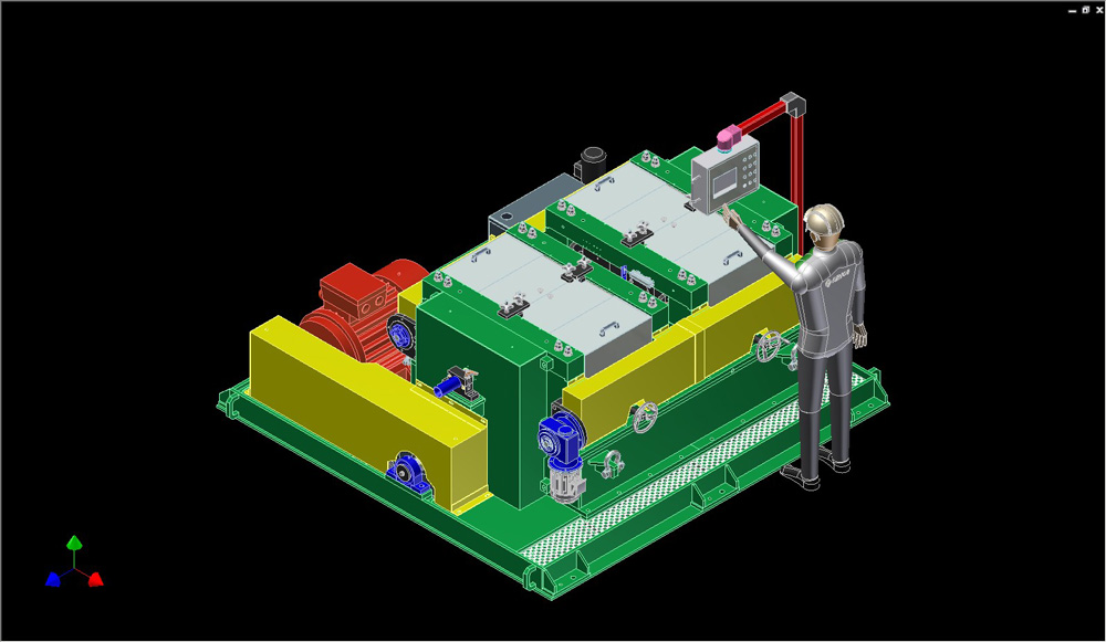 四輥矯直機 3D 圖